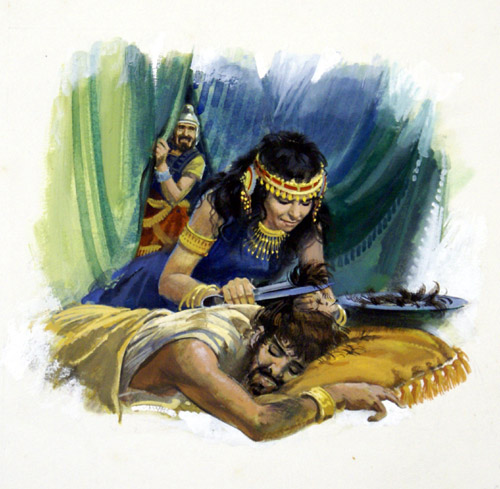 Samson and Delilah (Original) by Andrew Howat at The Illustration Art Gallery