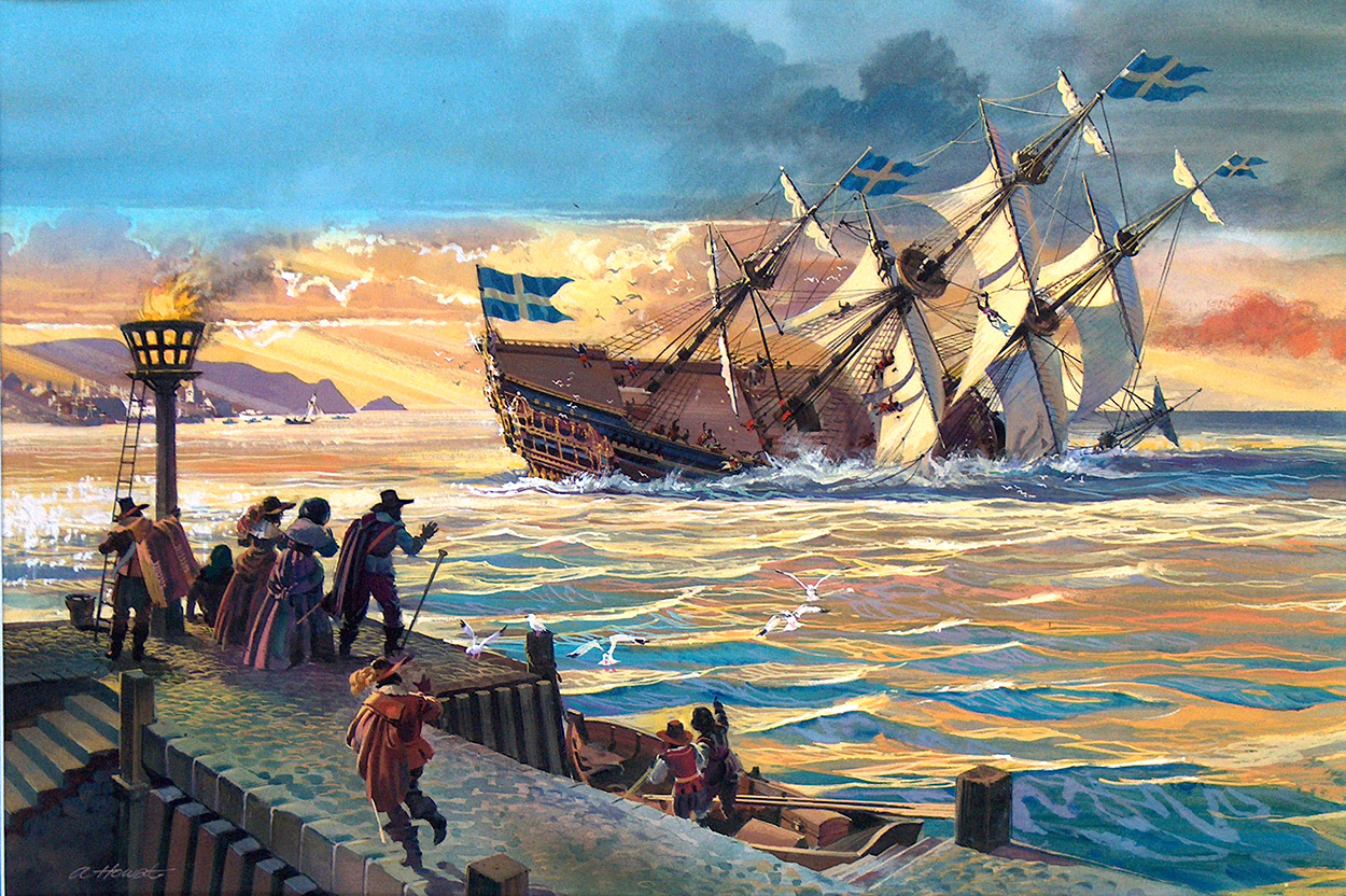 The Sinking of the Vasa (Original) (Signed) art by Andrew Howat Art at The Illustration Art Gallery