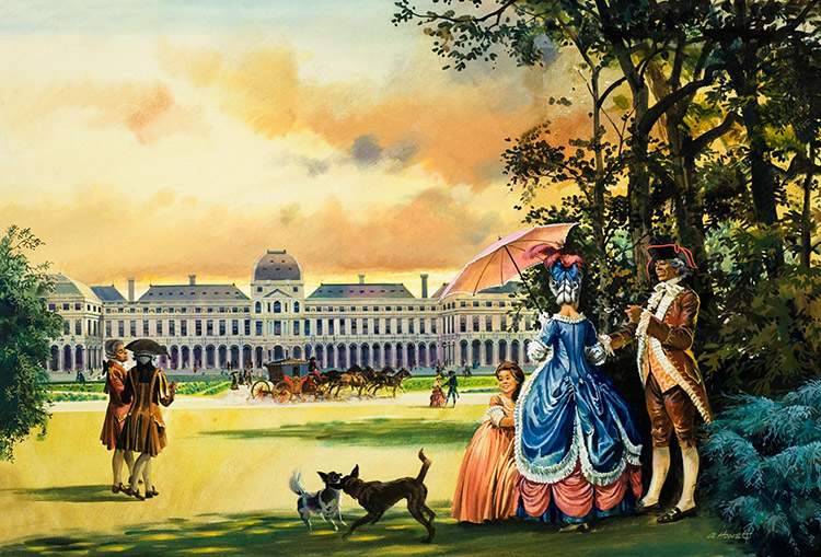Palace of the Tuileries in Paris (Original) (Signed) by Andrew Howat Art at The Illustration Art Gallery