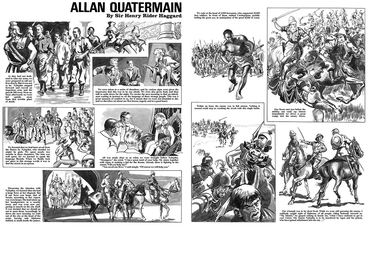 Allan Quatermain Pages 19 and 20 (TWO pages) (Originals) art by Allan Quatermain (Mike Hubbard) at The Illustration Art Gallery