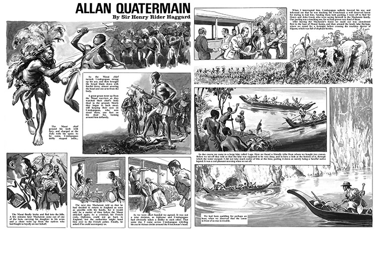 Allan Quatermain Pages 9 and 10 (TWO pages) (Originals) by Allan Quatermain (Mike Hubbard) at The Illustration Art Gallery