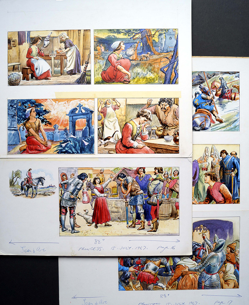 Joan Of Arc - COMPLETE STORY (8 boards) (Originals) art by Mike Hubbard Art at The Illustration Art Gallery