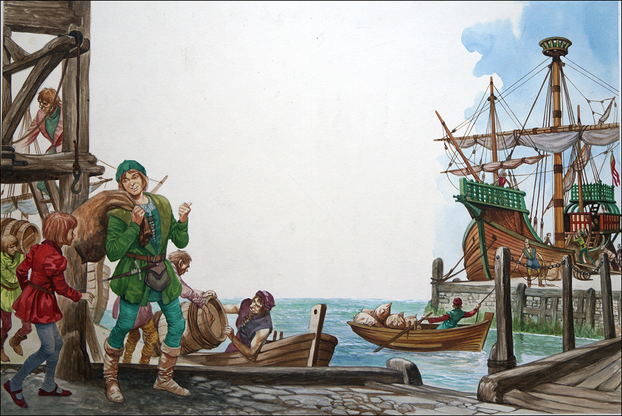Off To Sea (Original) art by British History (Peter Jackson) at The Illustration Art Gallery