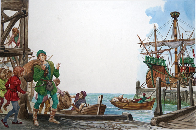 Off To Sea (Original) by British History (Peter Jackson) at The Illustration Art Gallery
