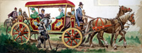 A Tudor Period Horse and Carriage art by Peter Jackson