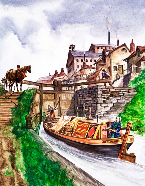 Canal Story (Original) by British History (Peter Jackson) at The Illustration Art Gallery