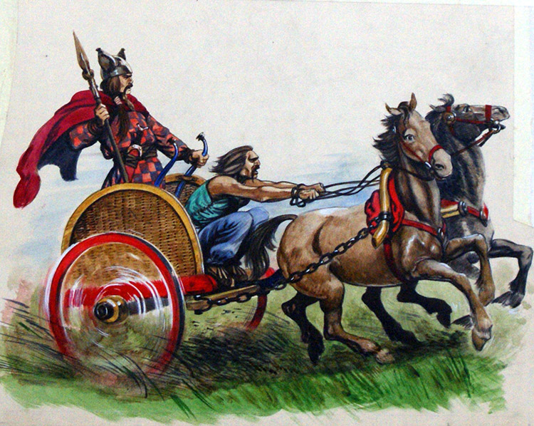 A Celtic Chariot (Original) by British History (Peter Jackson) at The Illustration Art Gallery