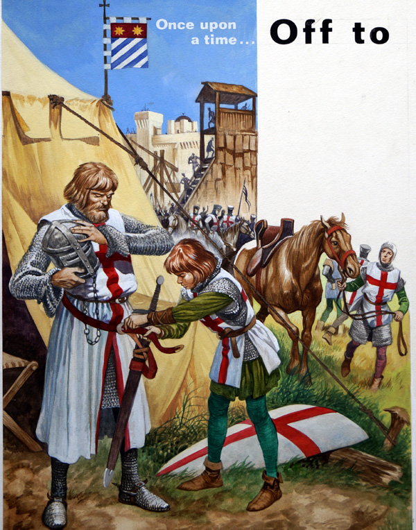 Off to the Crusades (Original) by British History (Peter Jackson) at The Illustration Art Gallery