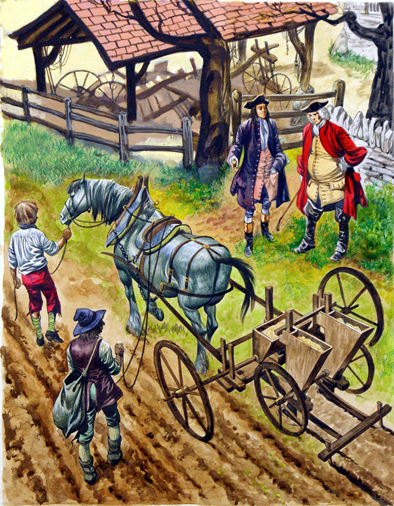 Jethro Tull And The Seed Drill (Original) art by British History (Peter Jackson) at The Illustration Art Gallery