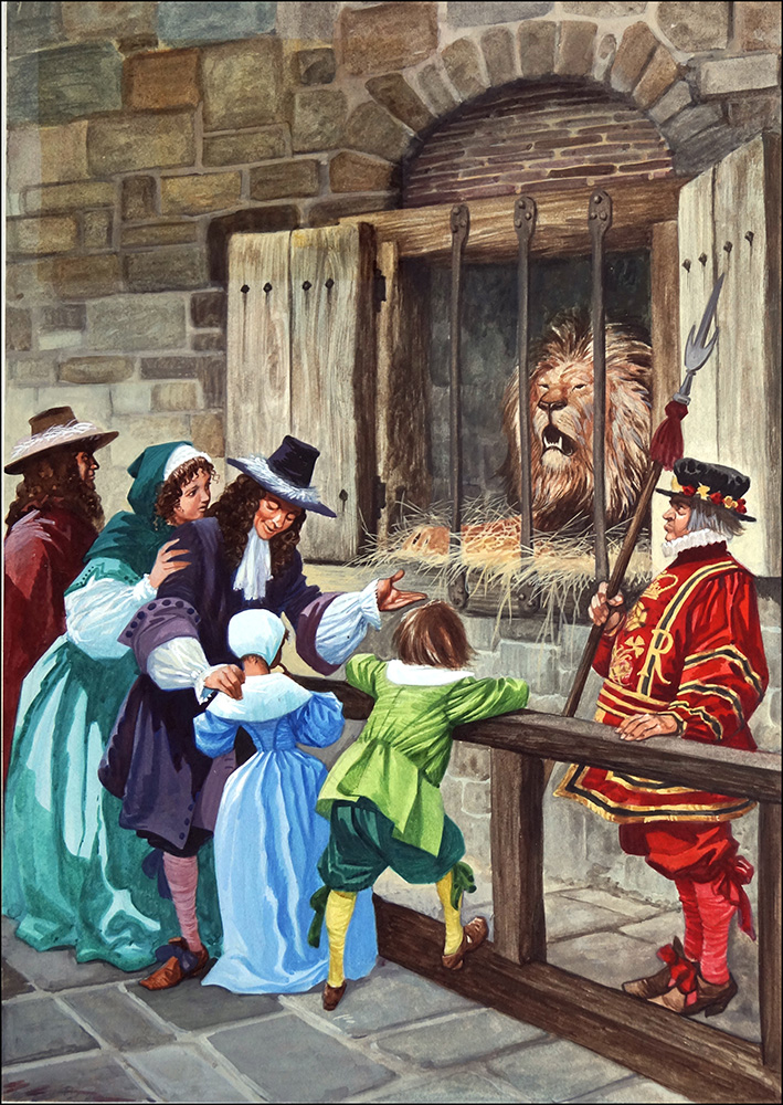 London's First Zoo (Original) art by British History (Peter Jackson) at The Illustration Art Gallery