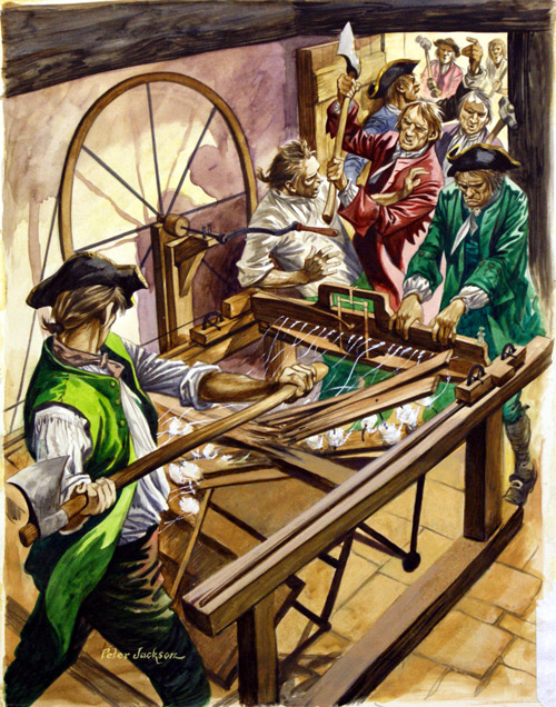 The Luddites (Original) (Signed) by British History (Peter Jackson) at The Illustration Art Gallery