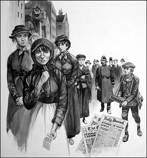 The Match Girls Strike of 1888 (Original) by British History (Peter Jackson) at The Illustration Art Gallery