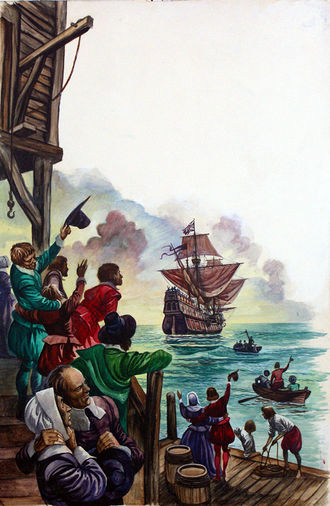 The Pilgrim Fathers (Original) art by British History (Peter Jackson) at The Illustration Art Gallery