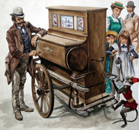 Organ Grinder and Monkey art by Peter Jackson