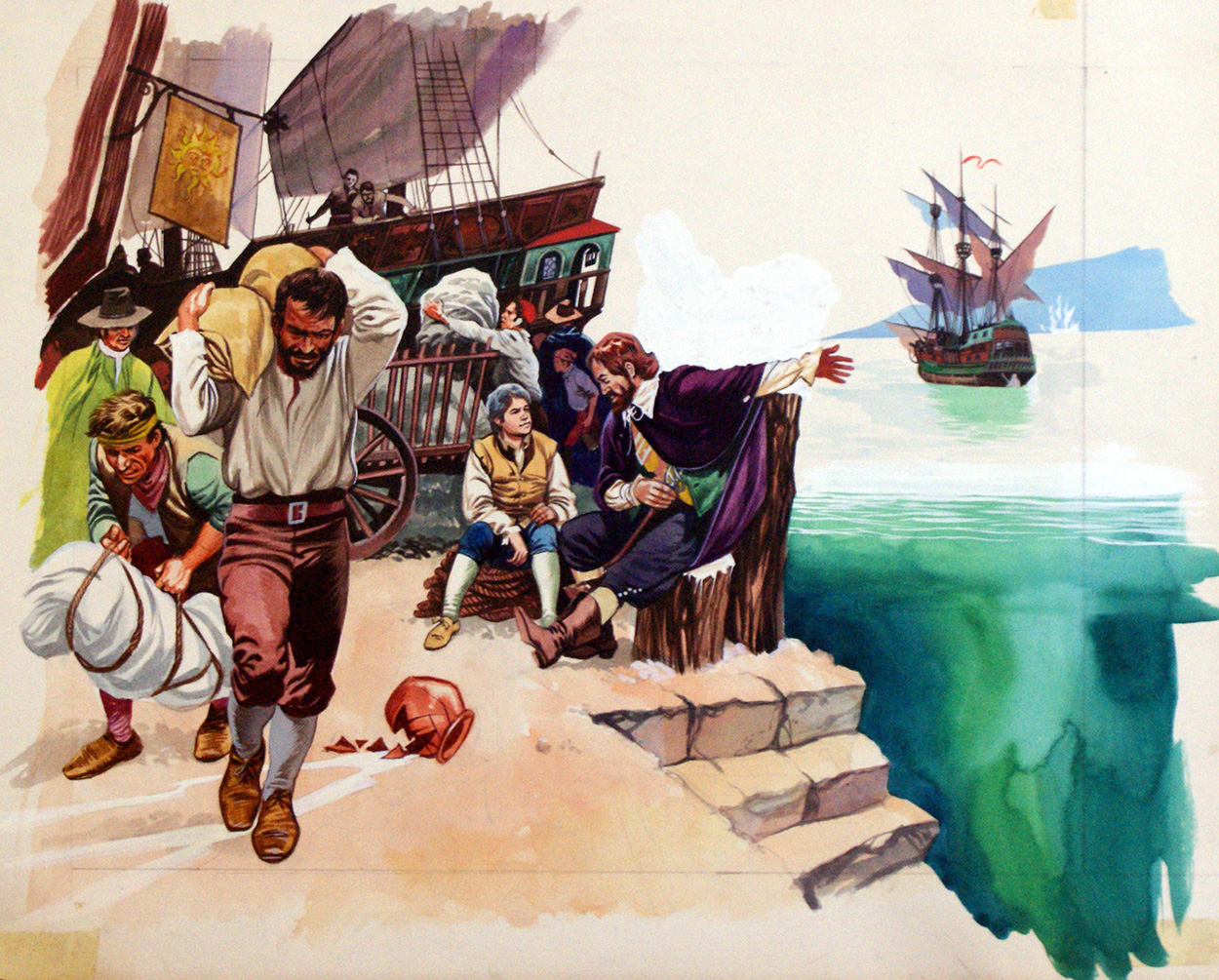 The Pirate Base (Original) art by Peter Jackson at The Illustration Art Gallery