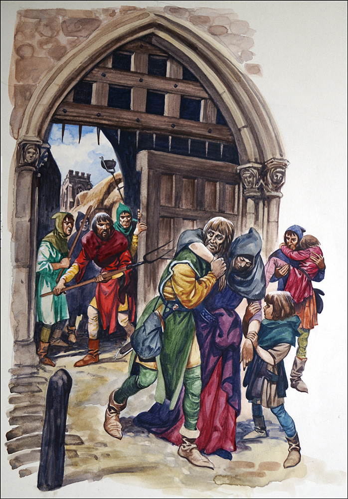 Victims of the Plague (Original) art by British History (Peter Jackson) at The Illustration Art Gallery