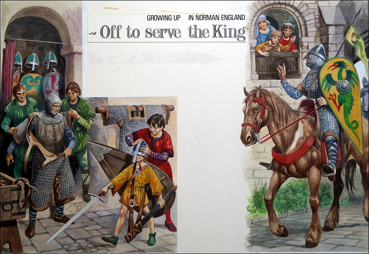 Growing Up in Norman England: Off to Serve the King (Original) art by British History (Peter Jackson) at The Illustration Art Gallery