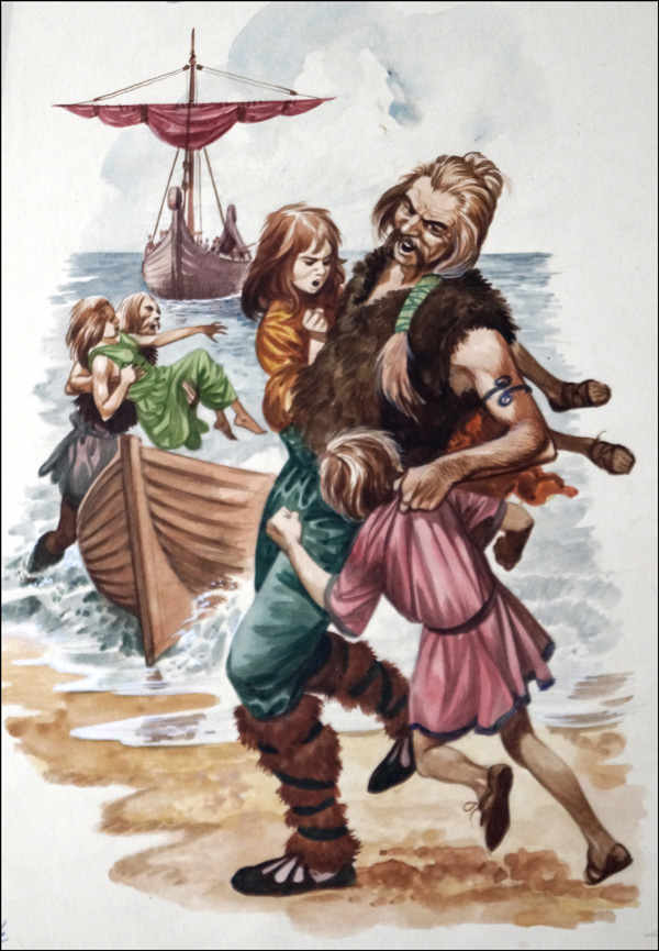 Saint Patrick Kidnapped (Original) by British History (Peter Jackson) at The Illustration Art Gallery