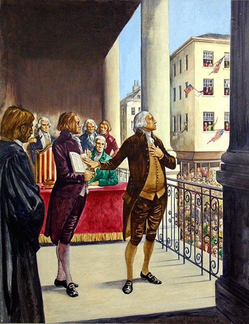 George Washington's Inauguration by Peter Jackson at the Illustration Art Gallery