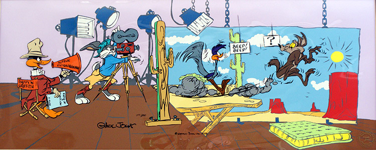 Birth of a Notion (Bugs Bunny, Daffy Duck, Wile E Coyote and Road Runner) (Original Cel) (Signed) by Chuck Jones at The Illustration Art Gallery