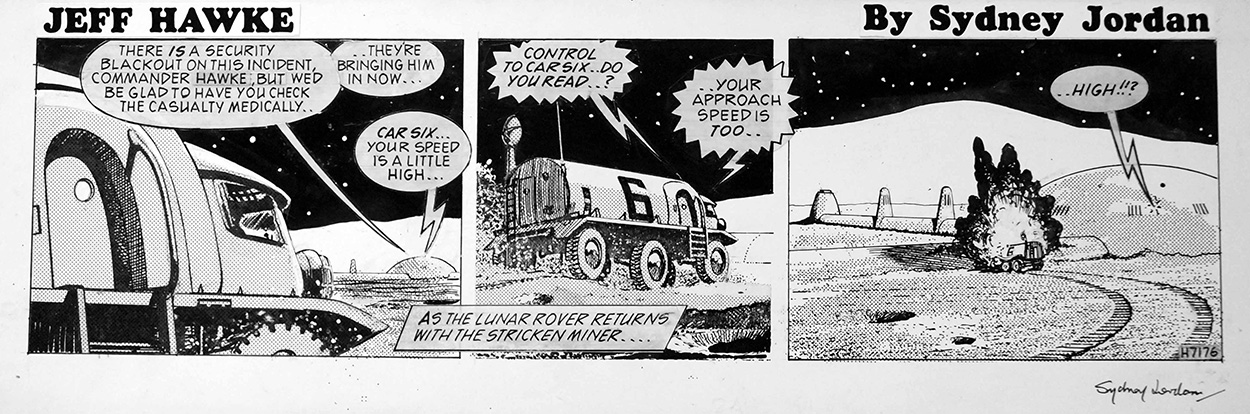 Jeff Hawke daily strip 7176 (Original) (Signed) art by Sydney Jordan Art at The Illustration Art Gallery
