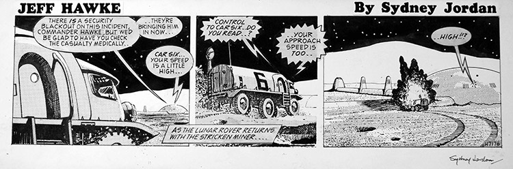 Jeff Hawke daily strip 7176 (Original) (Signed) by Sydney Jordan at The Illustration Art Gallery
