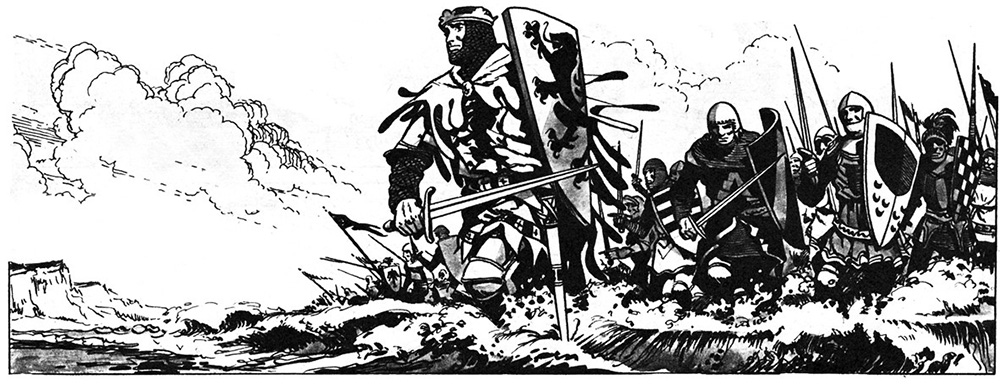 One of the pages from the King Arthur comic strip (click for bigger picture)