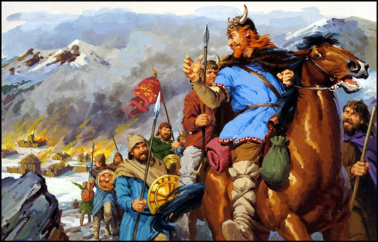 Vercingetorix Versus Julius Caesar for the Fate of Gaul (Original) by Jack Keay at The Illustration Art Gallery