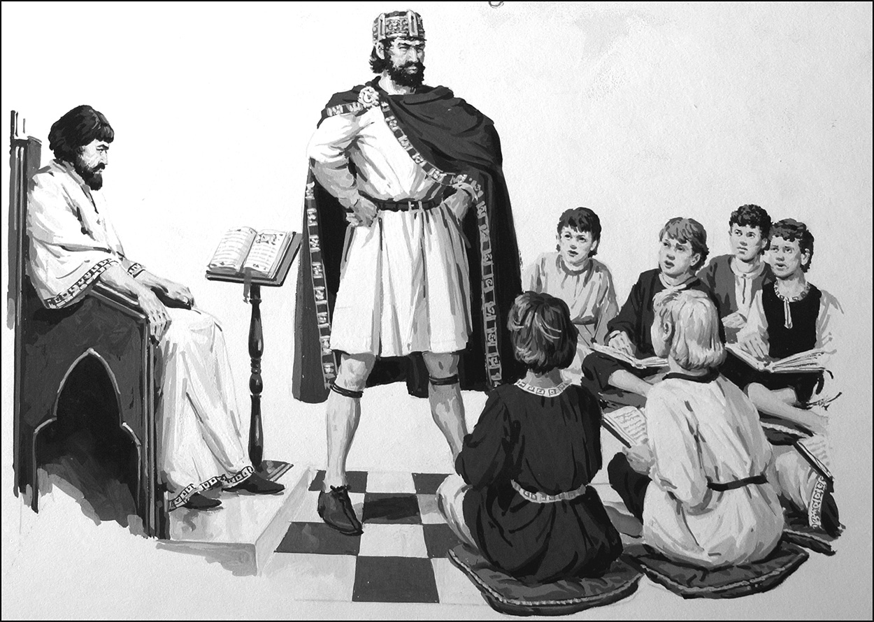 Emperor Charlemagne The Teacher (Original) art by Jack Keay at The Illustration Art Gallery