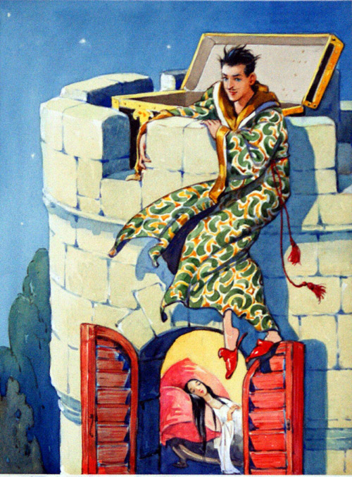 The Flying Trunk: Princess' Window (Original) by A E Kennedy Art at The Illustration Art Gallery