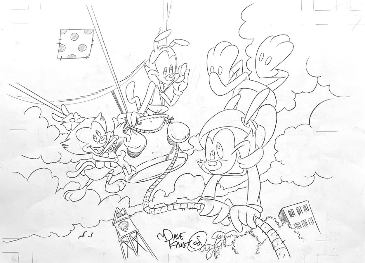 Animaniacs splash page (Original) (Signed) art by Dave King Art at The Illustration Art Gallery