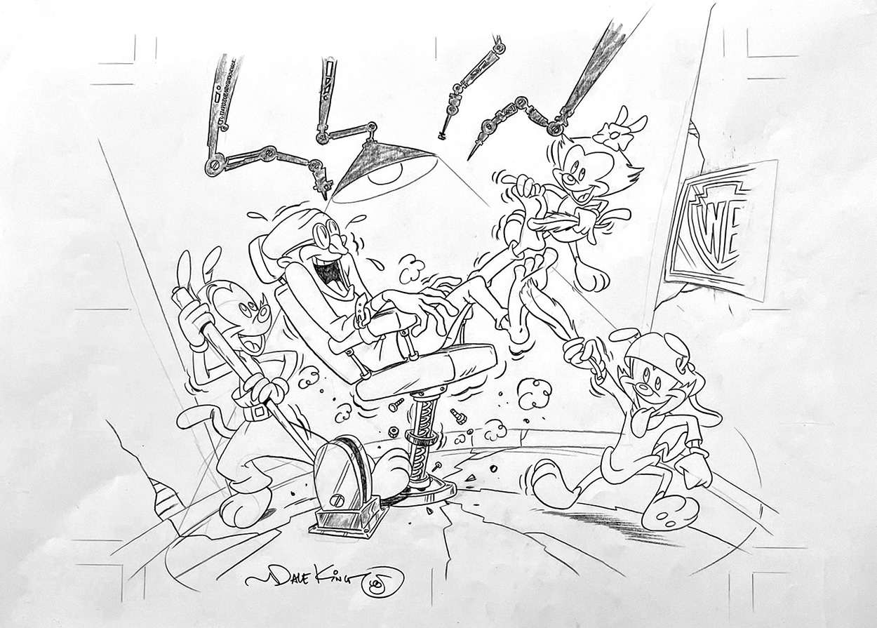 Animaniacs splash page 2 (Original) (Signed) art by Dave King Art at The Illustration Art Gallery