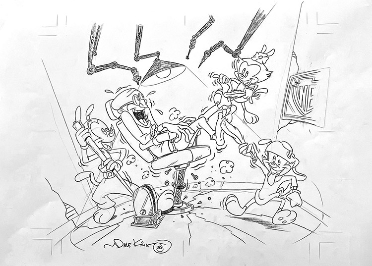Animaniacs splash page 2 (Original) (Signed) by Dave King at The Illustration Art Gallery