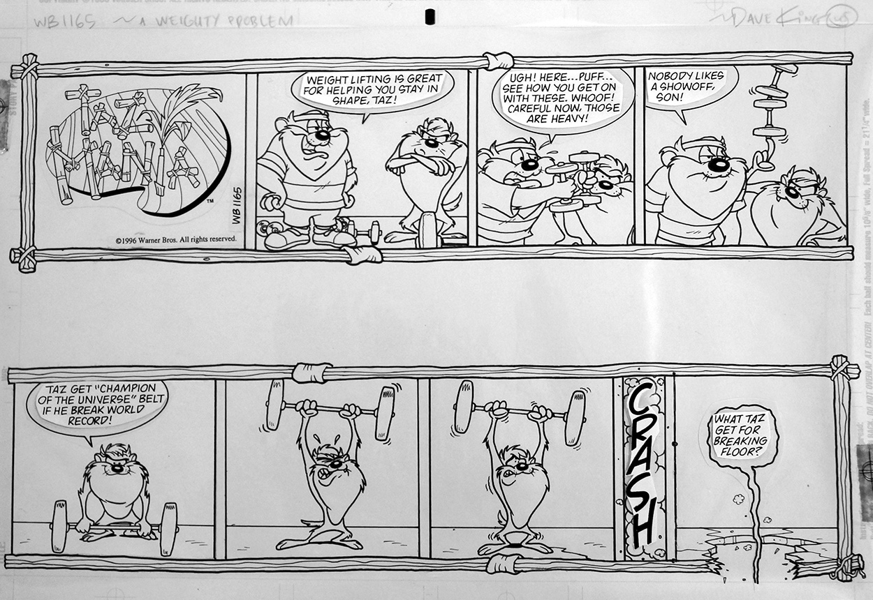 Taz-Mania comic page 1 (Original) (Signed) art by Dave King Art at The Illustration Art Gallery