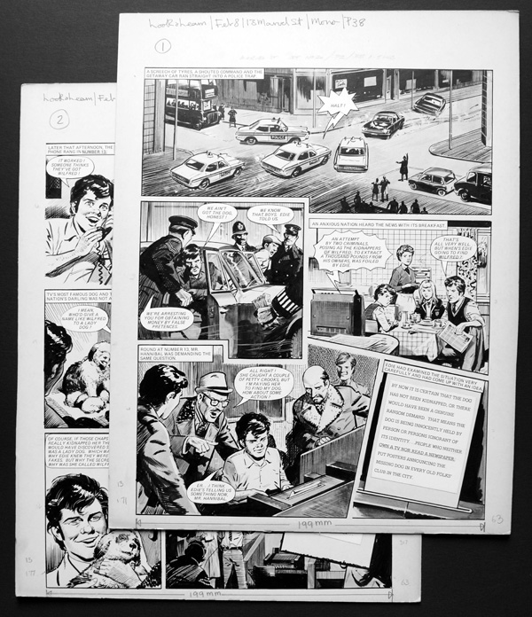 Number 13 Marvel Street - Car Chase (TWO pages) (Originals) by Number 13 Marvel Street (Bill Lacey) at The Illustration Art Gallery