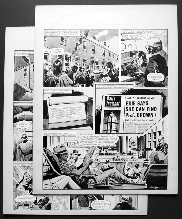 Number 13 Marvel Street - Prof. Brown (TWO pages) (Originals) (Signed) by Number 13 Marvel Street (Bill Lacey) at The Illustration Art Gallery