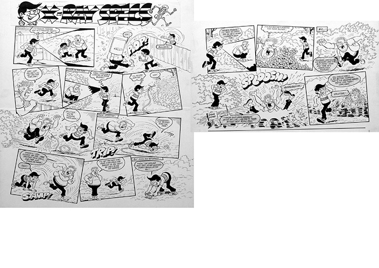 X-Ray Specs: Down In The Park (TWO pages) (Originals) by Mike Lacey at The Illustration Art Gallery