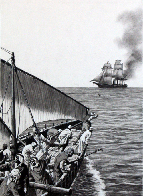 HMS Daphne in 1867 (Original) by Ronald Lampitt Art at The Illustration Art Gallery