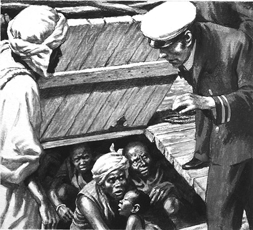 Taken by Arab Slavers (Original) by Ronald Lampitt Art at The Illustration Art Gallery