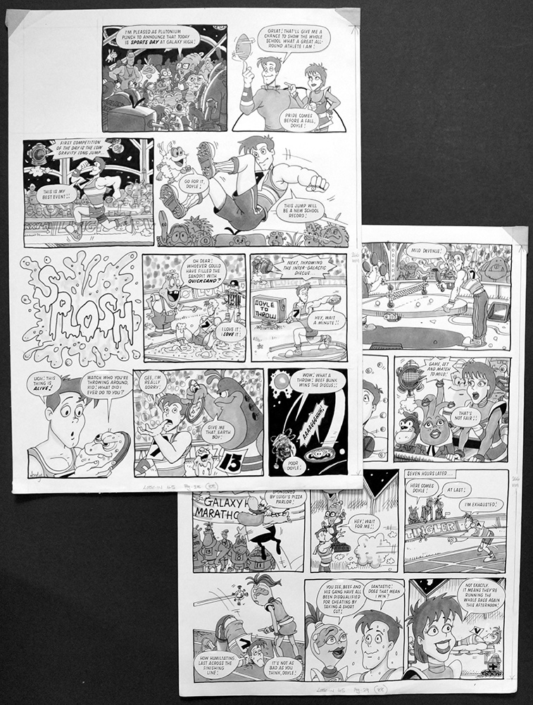 Galaxy High - Sports Day (TWO pages) (Originals) (Signed) art by Galaxy High (Andy Lanning) Art at The Illustration Art Gallery