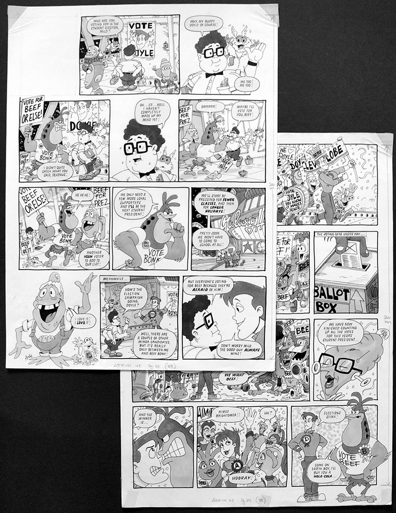 Galaxy High - Student Elections (TWO pages) (Originals) (Signed) art by Galaxy High (Andy Lanning) Art at The Illustration Art Gallery