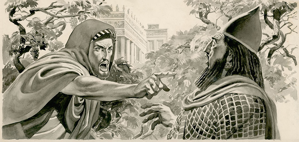 Elijah Denouncing King Ahab (Original) art by Don Lawrence at The Illustration Art Gallery