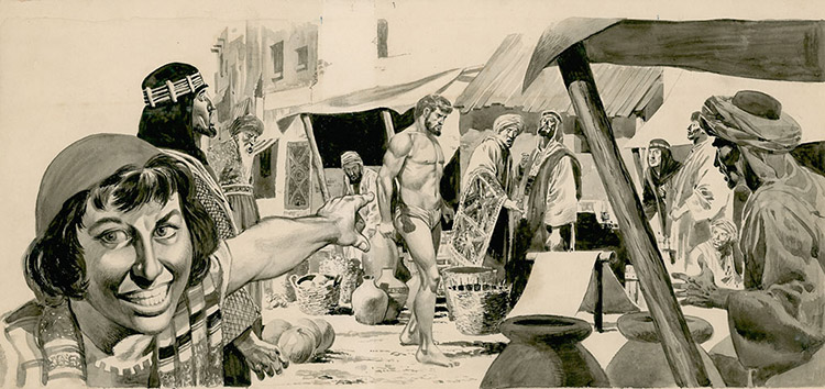 Isaiah Walking Naked Through Jerusalem (Original) by Don Lawrence at The Illustration Art Gallery