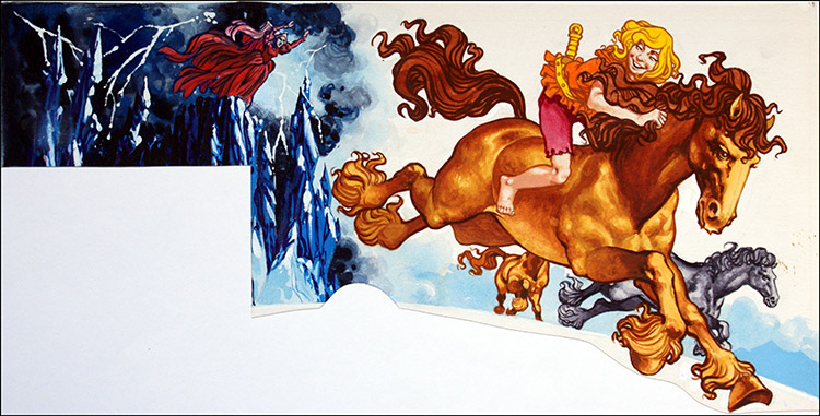 Cinderlad: Escape on Horseback (Original) by Brian Lewis at The Illustration Art Gallery