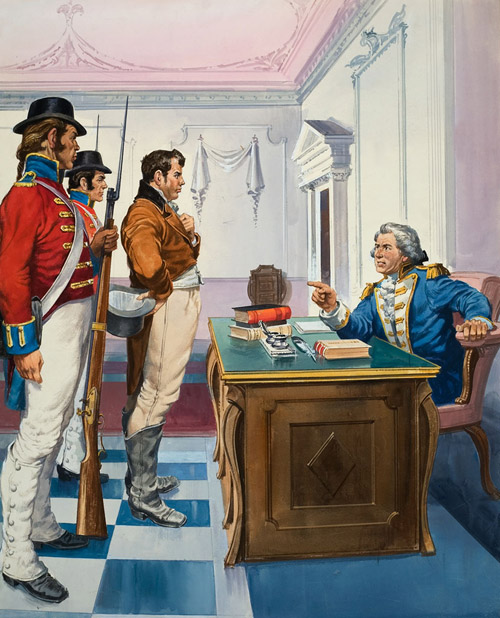 Governor Bligh of New South Wales arresting John Macarthur (Original) by Barrie Linklater at The Illustration Art Gallery