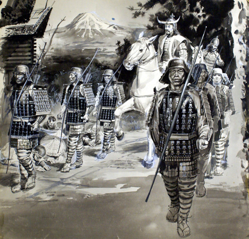Asian Warriors (Original) by Barrie Linklater at The Illustration Art Gallery