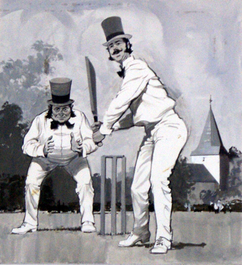 Victorian Cricket (Original) by Barrie Linklater at The Illustration Art Gallery