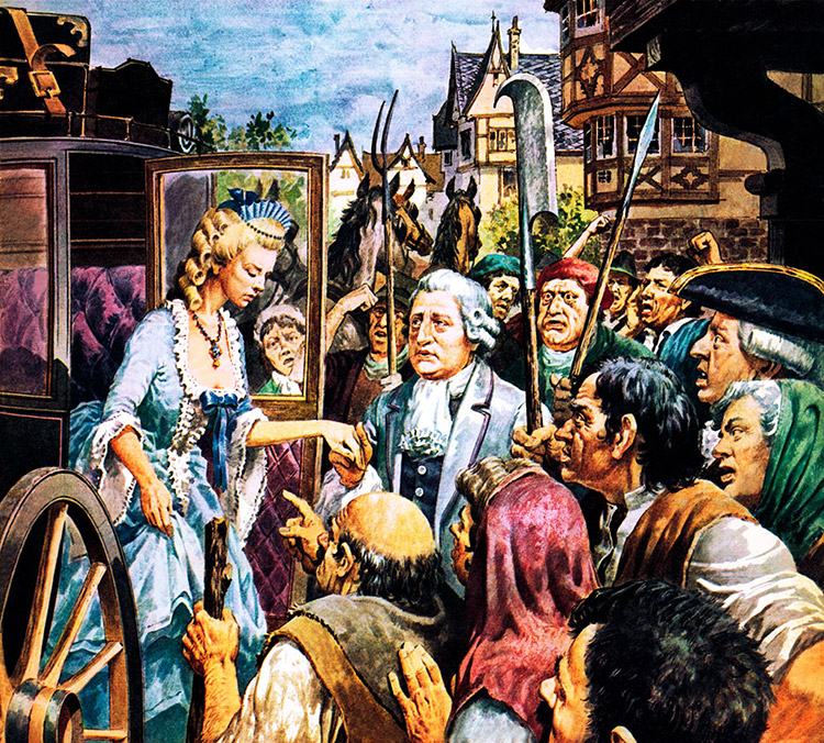 Marie Antoinette Faces The Mob (Original) by Barrie Linklater at The Illustration Art Gallery