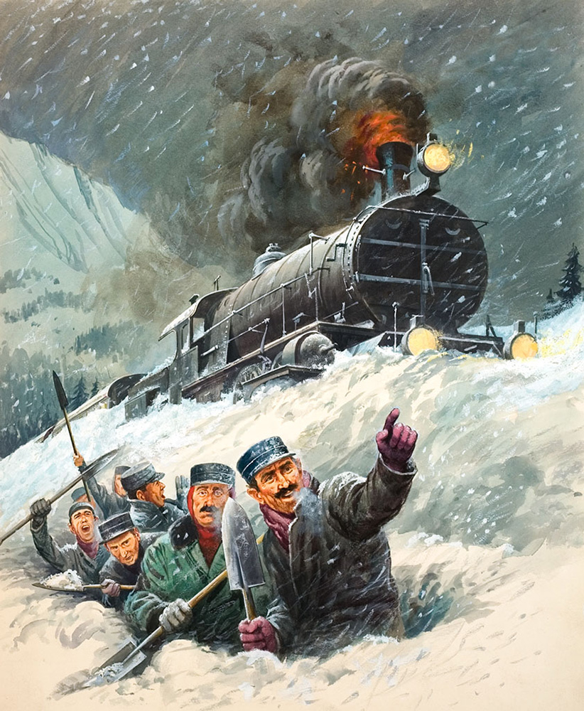 Snowbound Express (Original) art by Barrie Linklater Art at The Illustration Art Gallery