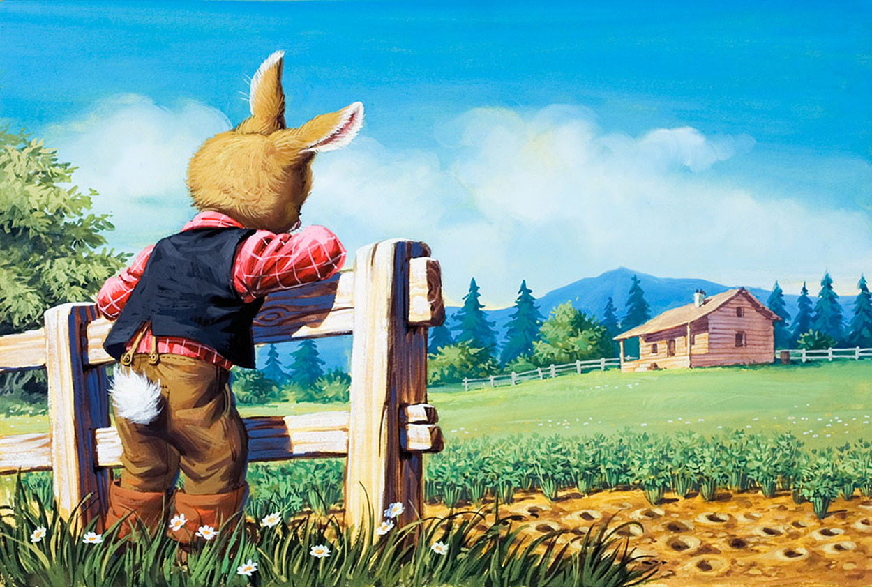 Brer Rabbit at the Carrot Patch (Original) art by Virginio Livraghi Art at The Illustration Art Gallery